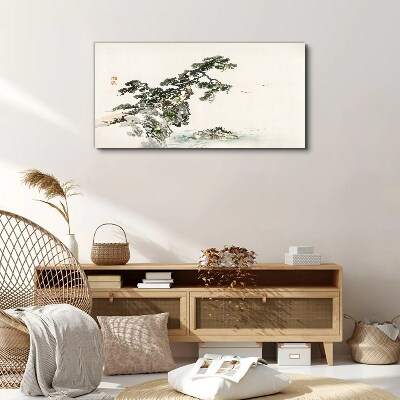 Abstraction tree coast Canvas Wall art