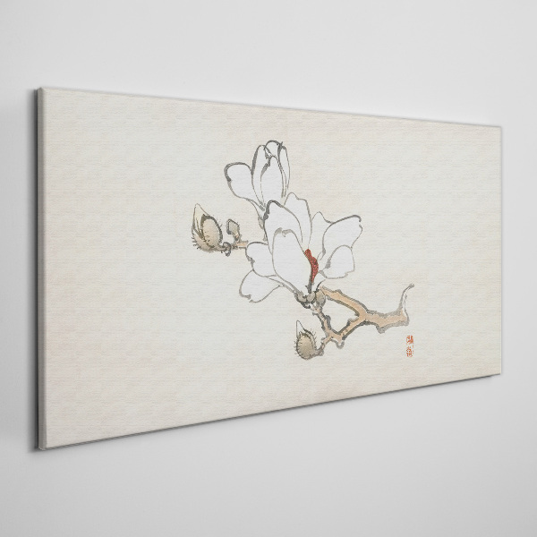 Magnolia flowers on a light background Canvas wall art