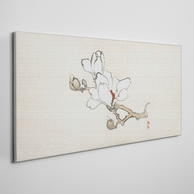Magnolia flowers on a light background Canvas wall art