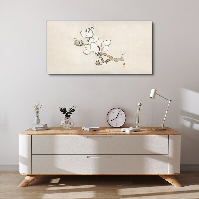 Magnolia flowers on a light background Canvas wall art