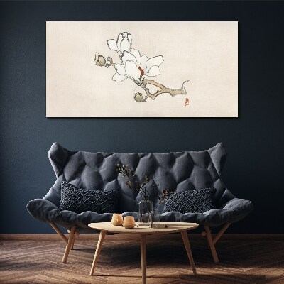 Magnolia flowers on a light background Canvas wall art