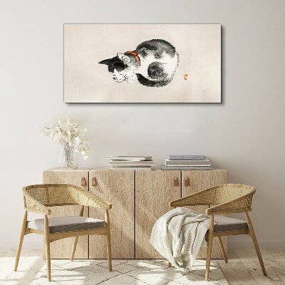 Sleeping cat Print on canvas