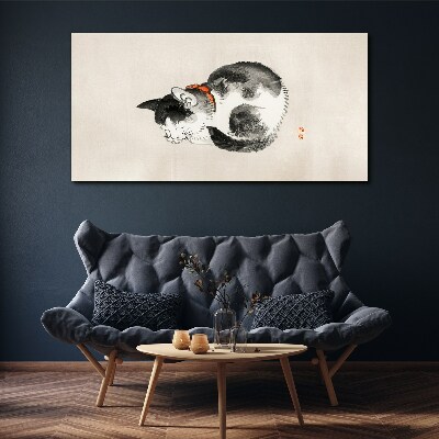 Sleeping cat Print on canvas