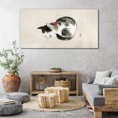 Sleeping cat Print on canvas