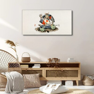 Samurai in traditional costume Print on canvas