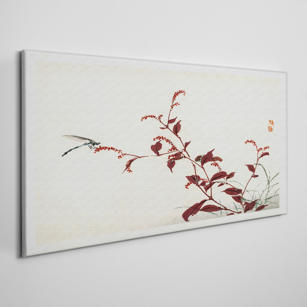 Asian branches of leaves Canvas Wall art