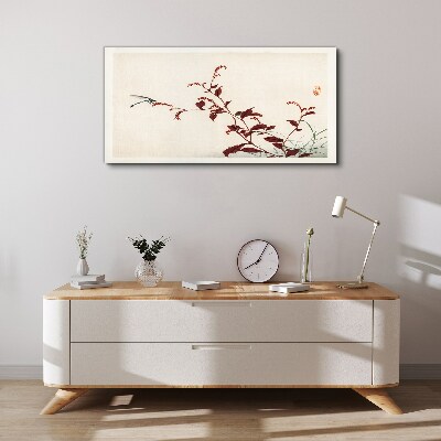 Slender branches with a dragonfly Canvas wall art