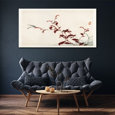 Asian branches of leaves Canvas Wall art