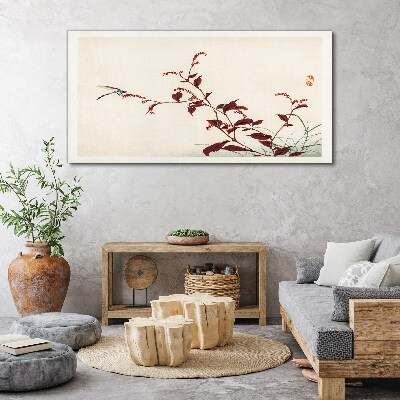 Asian branches of leaves Canvas Wall art