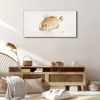 Gold fish on white background Print on canvas
