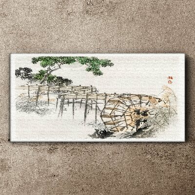 Peace at the water mill Canvas wall art