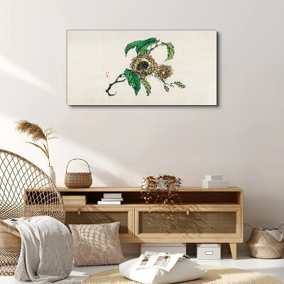 Leaves chestnut branches Canvas Wall art