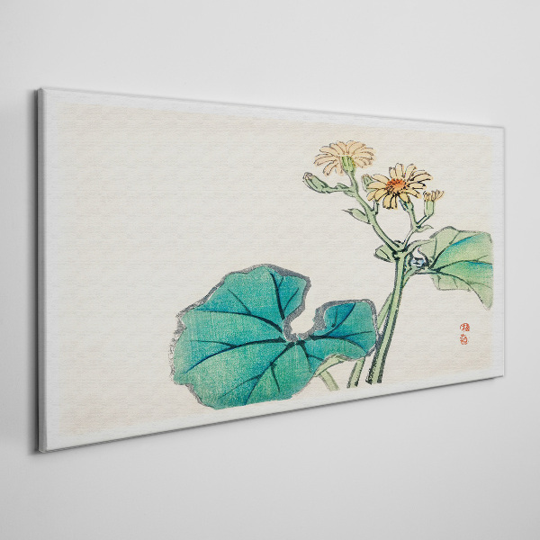 Lotus flowers and leaves Canvas wall art