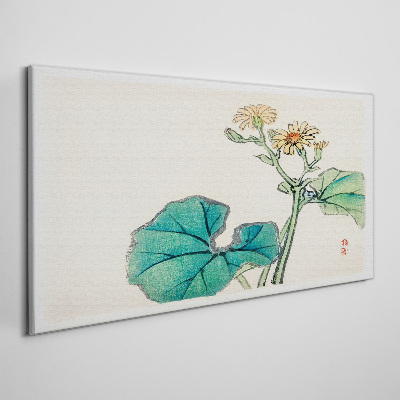 Lotus flowers and leaves Canvas wall art