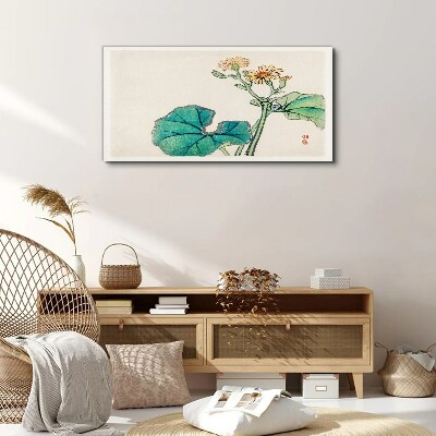 Lotus flowers and leaves Canvas wall art