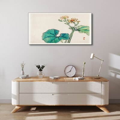 Lotus flowers and leaves Canvas wall art