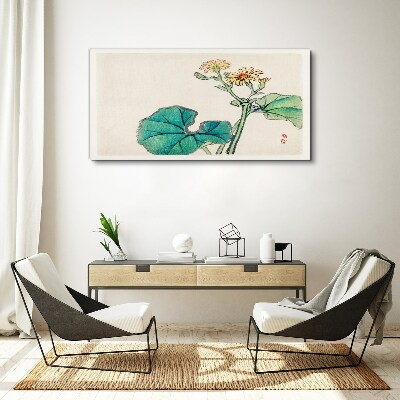 Lotus flowers and leaves Canvas wall art