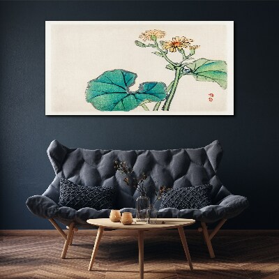 Lotus flowers and leaves Canvas wall art