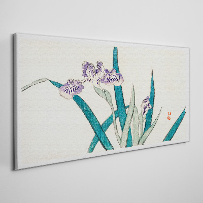 Iris flowers on a light background Canvas wall art