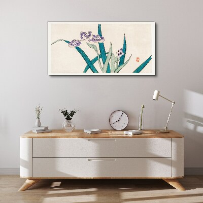 Iris flowers on a light background Canvas wall art