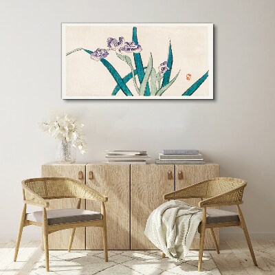 Iris flowers on a light background Canvas wall art