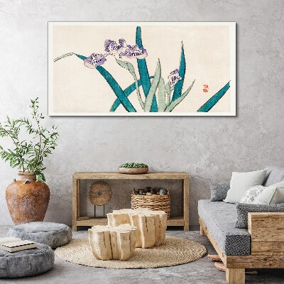 Iris flowers on a light background Canvas wall art