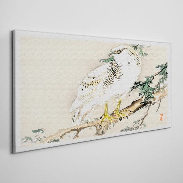 Falcon on a branch Print on canvas
