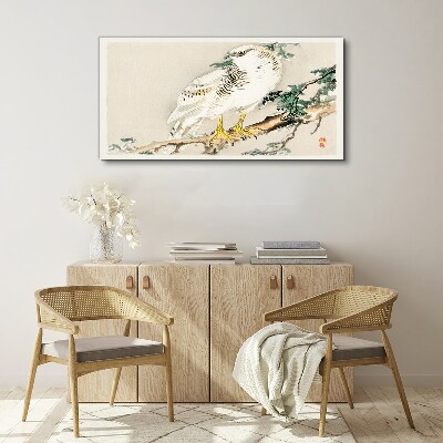 Falcon on a branch Print on canvas