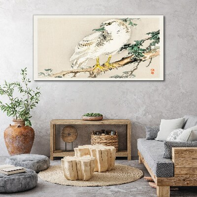 Falcon on a branch Print on canvas