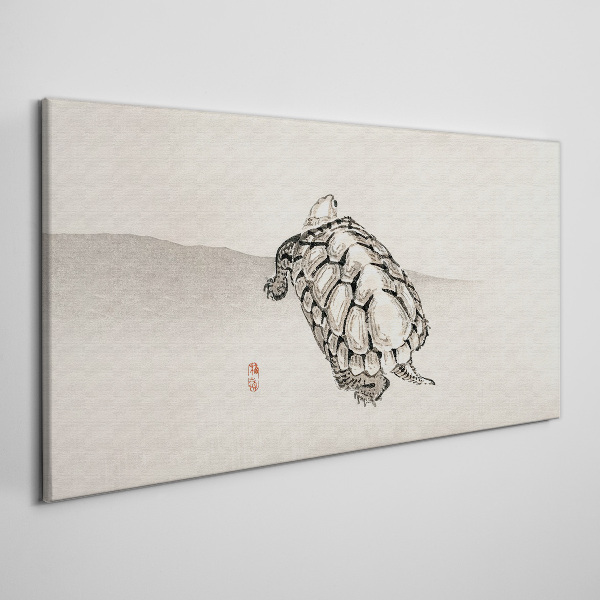 Turtle on a minimalist background Print on canvas