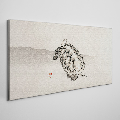 Turtle on a minimalist background Print on canvas