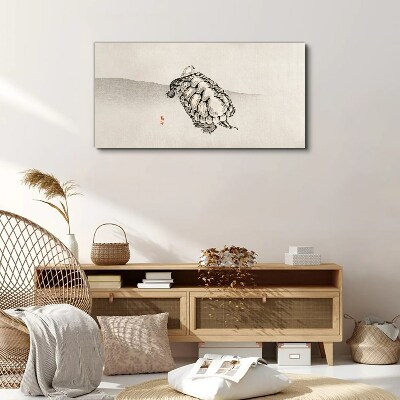 Turtle on a minimalist background Print on canvas