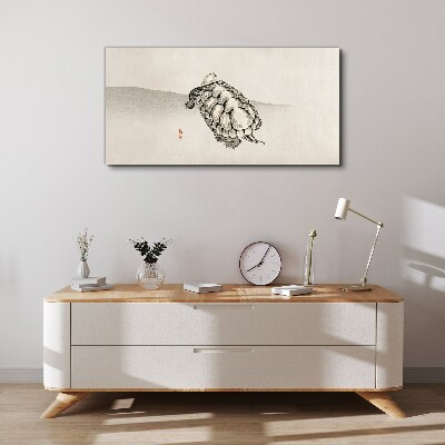 Turtle on a minimalist background Print on canvas