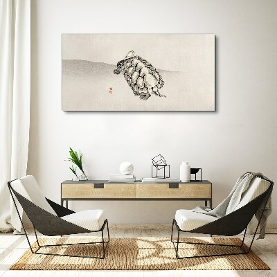 Turtle on a minimalist background Print on canvas