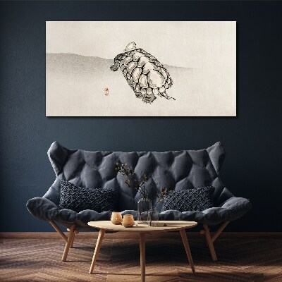 Turtle on a minimalist background Print on canvas