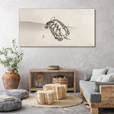 Turtle on a minimalist background Print on canvas