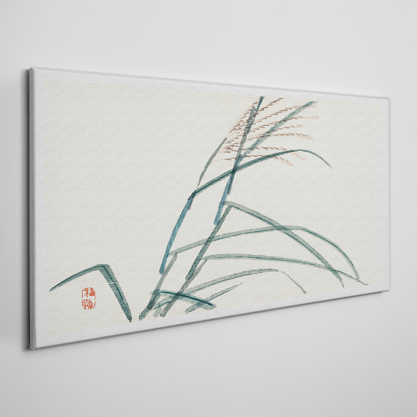 Delicate grass leaves Print on canvas