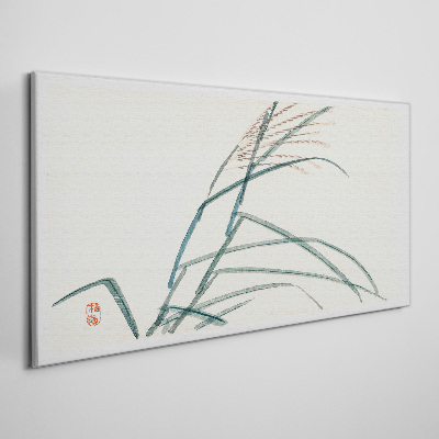 Delicate grass leaves Print on canvas