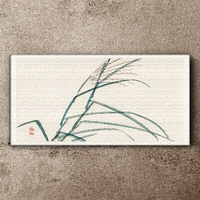 Delicate grass leaves Print on canvas
