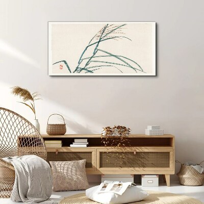 Delicate grass leaves Print on canvas