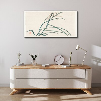 Delicate grass leaves Print on canvas