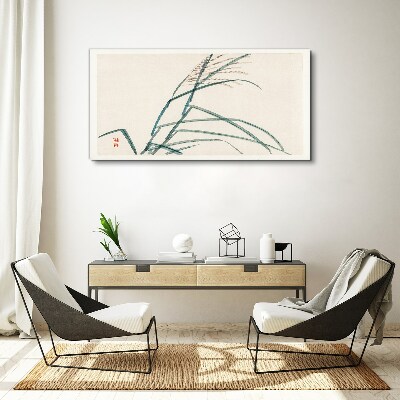 Delicate grass leaves Print on canvas