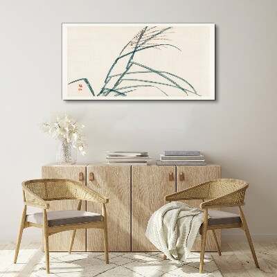 Delicate grass leaves Print on canvas