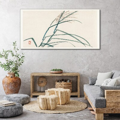 Delicate grass leaves Print on canvas