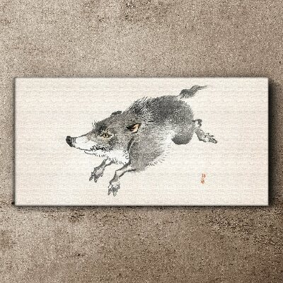 Running boar Print on canvas