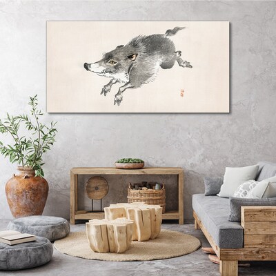 Running boar Print on canvas