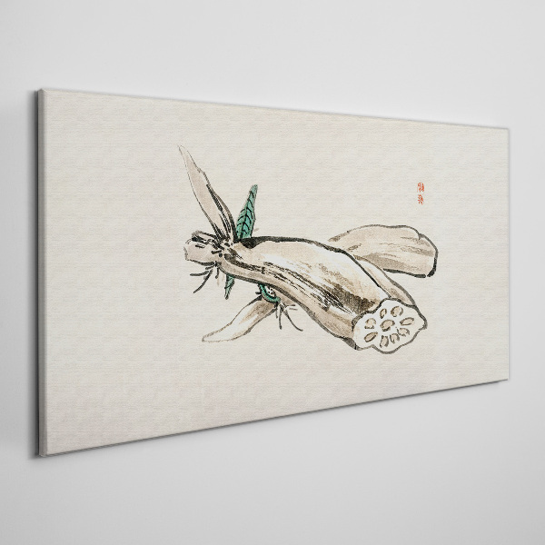 Butterfly on a lotus background Print on canvas