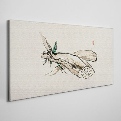 Butterfly on a lotus background Print on canvas