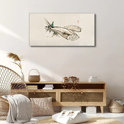 Butterfly on a lotus background Print on canvas