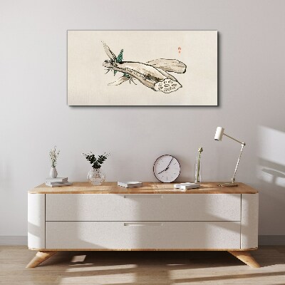Butterfly on a lotus background Print on canvas